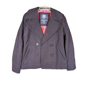 American Eagle Pea coat Women's XS Wool Blend Double Breasted  Jacket Navy Blue